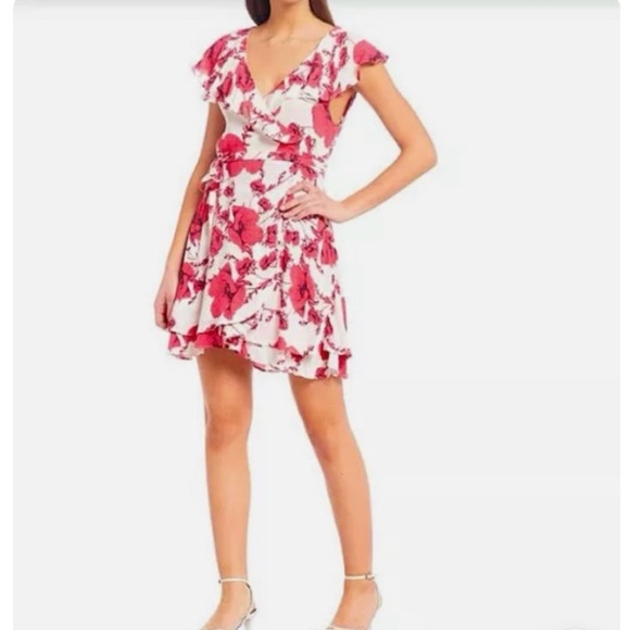 SOLD!! Free People French Quarter Floral Ruffle Wrap Dress - Picture 2 of 5